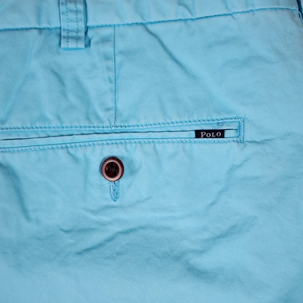 Polo Ralph Lauren Shorts Mens 42 Classic Fit Pima Cotton Chino Blue Excellent